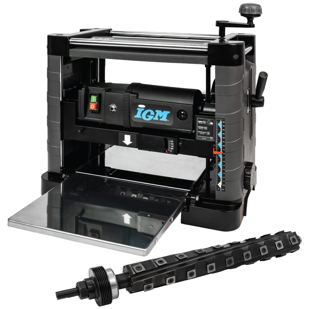 Transportabel tykkelseshøvel 330 mm med spiralkutter